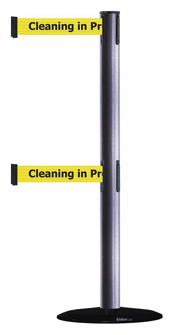 Barrier Post with Belt, Gray