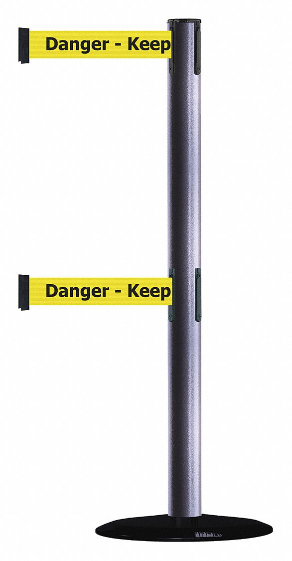 Barrier Post with Belt, Gray