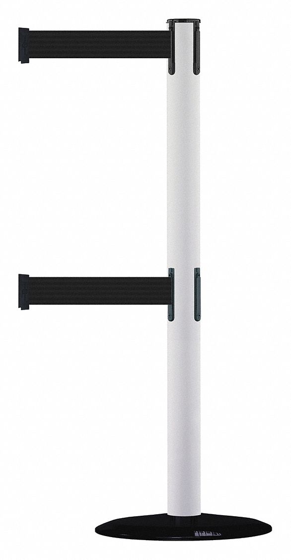 Barrier Post with Belt, 7-1/2 ft. L, Black