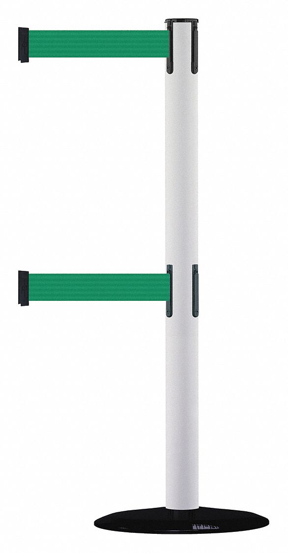 Barrier Post with Belt, 7-1/2 ft. L, Green