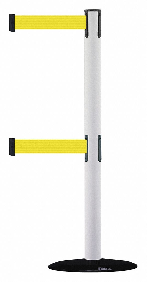 Barrier Post w/ Belt, 7-1/2 ft. L, Yellow