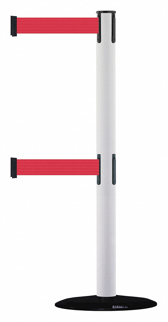 Barrier Post with Belt, 7-1/2 ft. L, Red