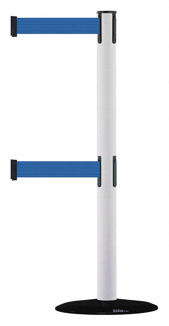 Barrier Post with Belt, 7-1/2 ft. L, Blue