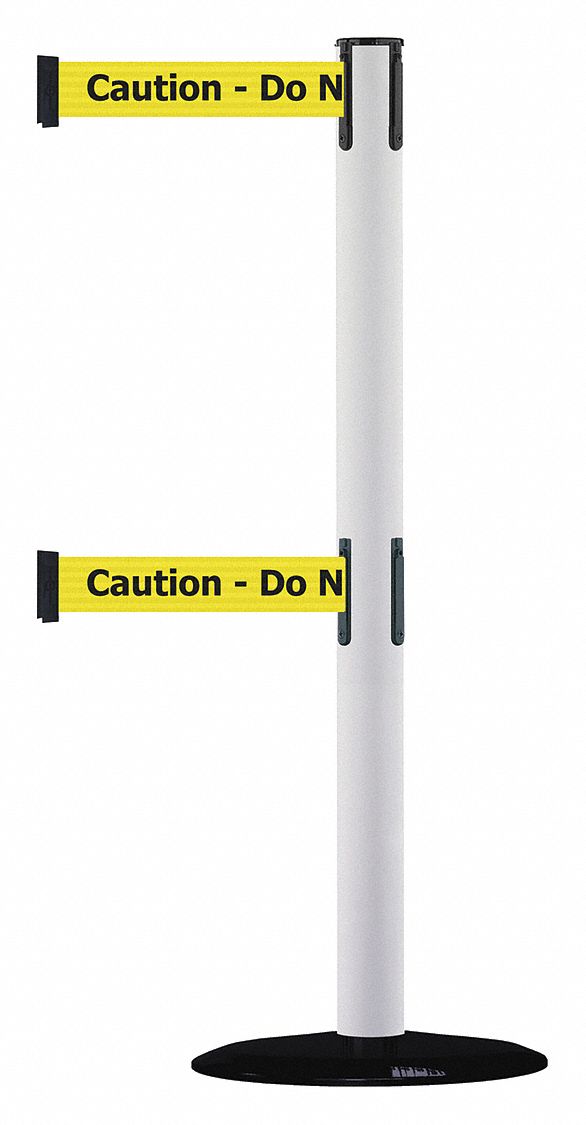 Barrier Post with Belt, Black No Scuff