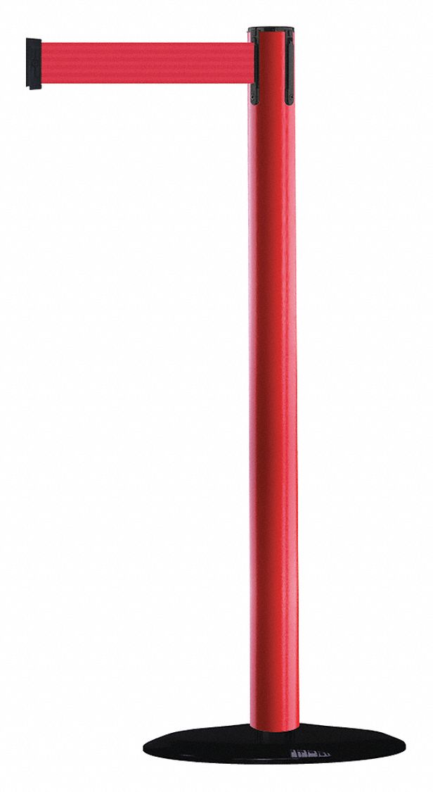 Barrier Post with Belt, 7-1/2 ft. L, Red