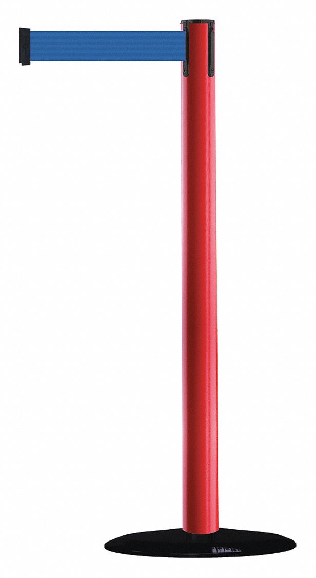Barrier Post with Belt, 7-1/2 ft. L, Blue