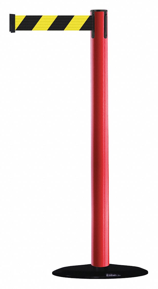 Barrier Post with Belt, PVC, Red