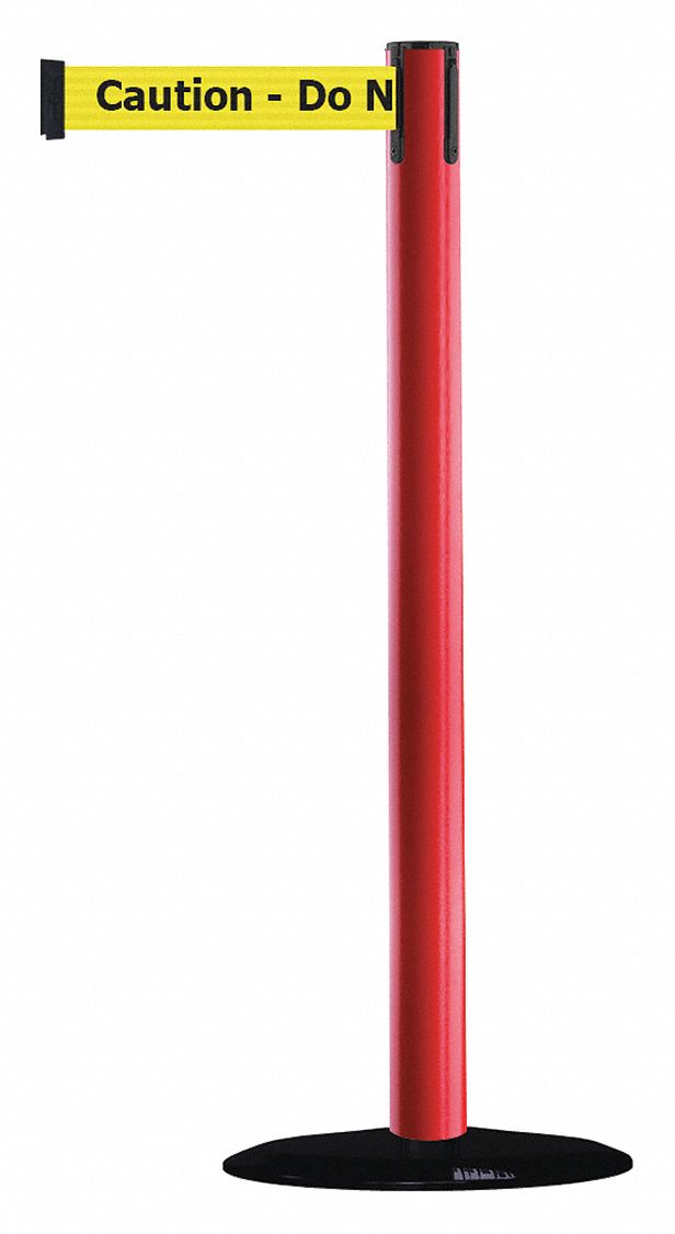 Barrier Post with Belt, PVC, Red