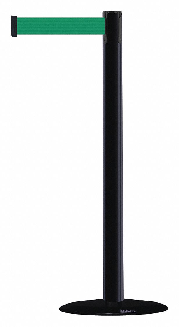Barrier Post with Belt, 7-1/2 ft. L, Green