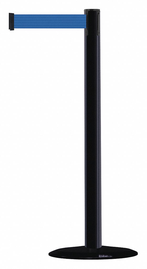 Barrier Post with Belt, 7-1/2 ft. L, Blue