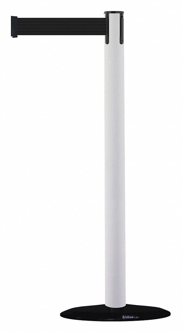 Barrier Post with Belt, 7-1/2 ft. L, Black