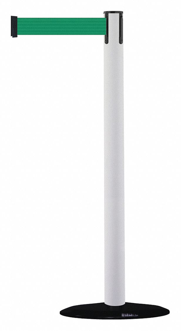 Barrier Post with Belt, 7-1/2 ft. L, Green