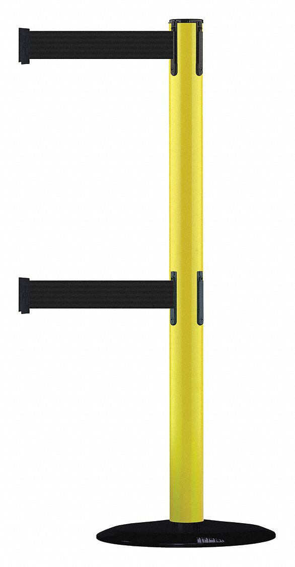 Barrier Post with Belt, 7-1/2 ft. L, Black