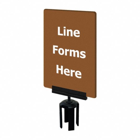 TENSABARRIER, Brown, Line Forms Here Message, Acrylic Sign - 3XHW3|S17 ...