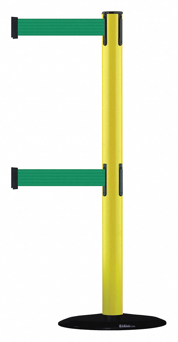 Barrier Post with Belt, 7-1/2 ft. L, Green
