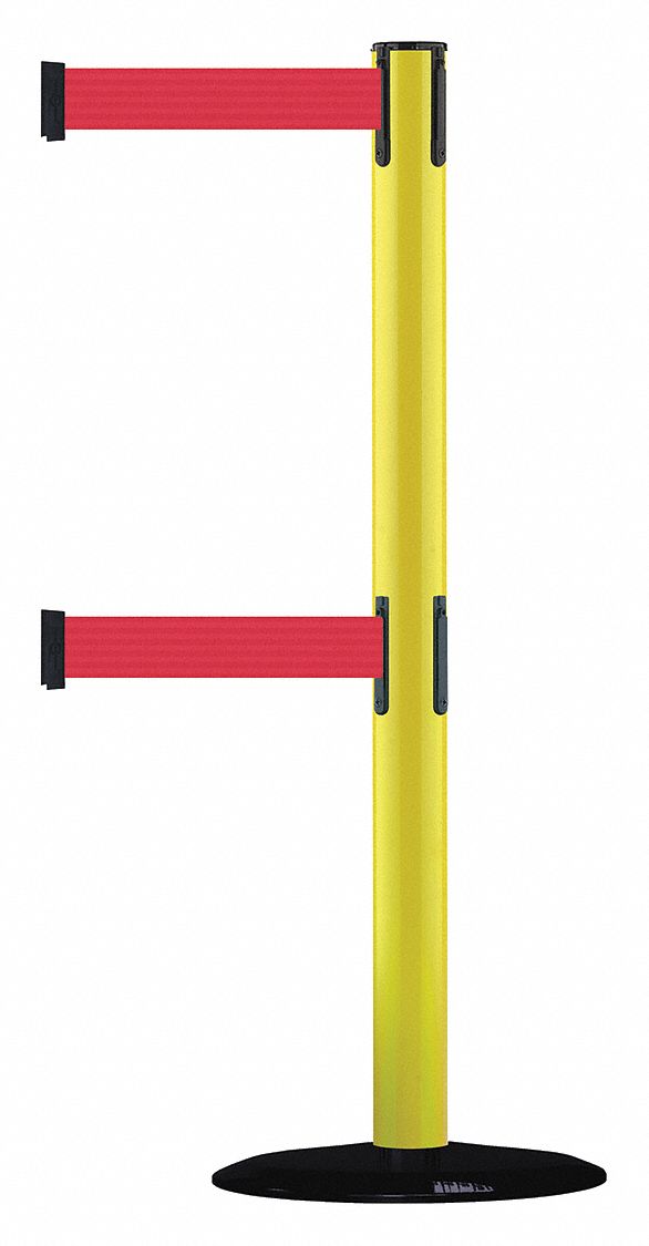 Barrier Post with Belt, 7-1/2 ft. L, Red
