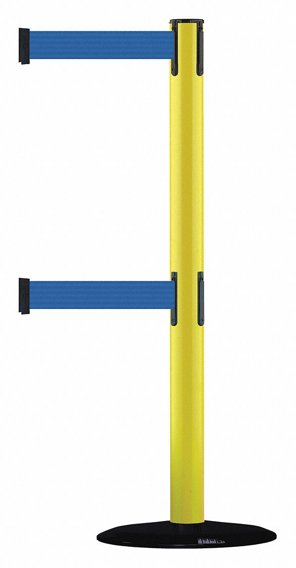 Barrier Post with Belt, 7-1/2 ft. L, Blue