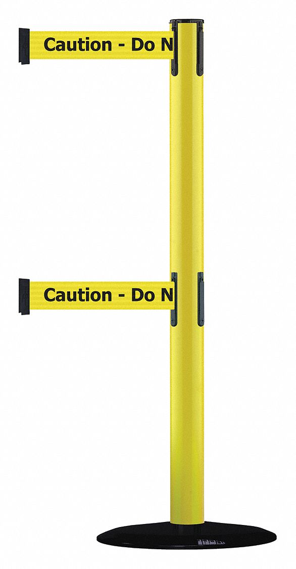 Barrier Post with Belt, Yellow