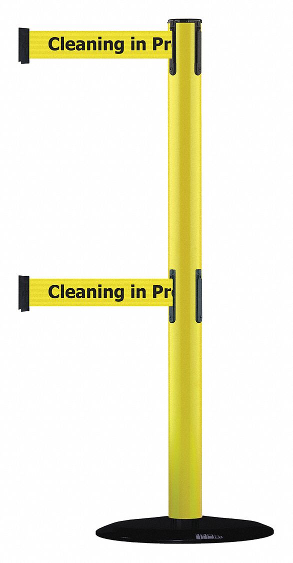 Barrier Post with Belt, Yellow