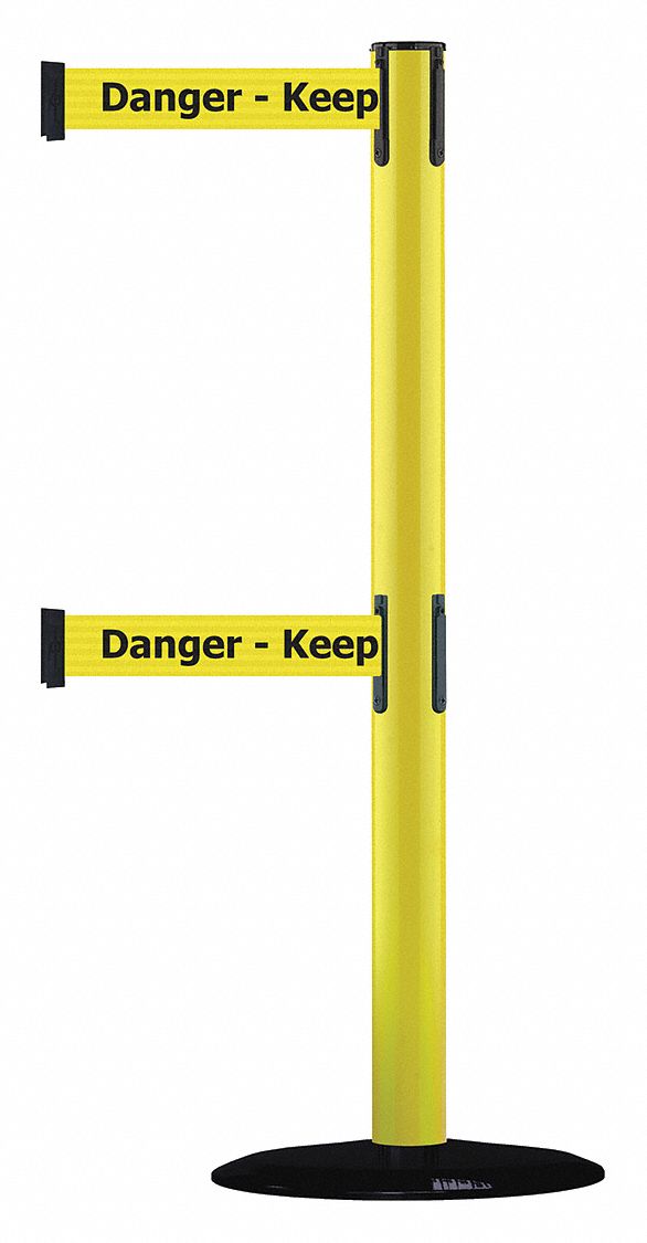 Barrier Post with Belt, Yellow