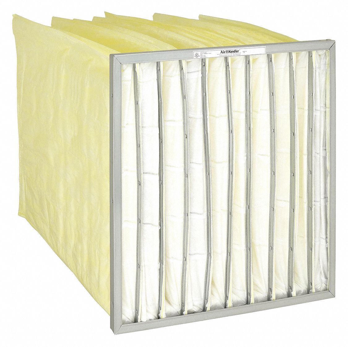 POCKET AIR FILTER, 24 X 24 X 22 IN, MERV 14, YELLOW, SYNTHETIC, 10 POCKETS