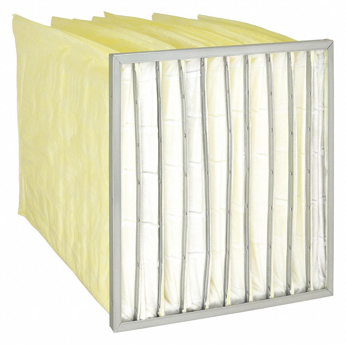 Pocket Air Filter: 24 in x 24 in x 22 in, MERV 14, Yellow, Synthetic, 10 Pockets