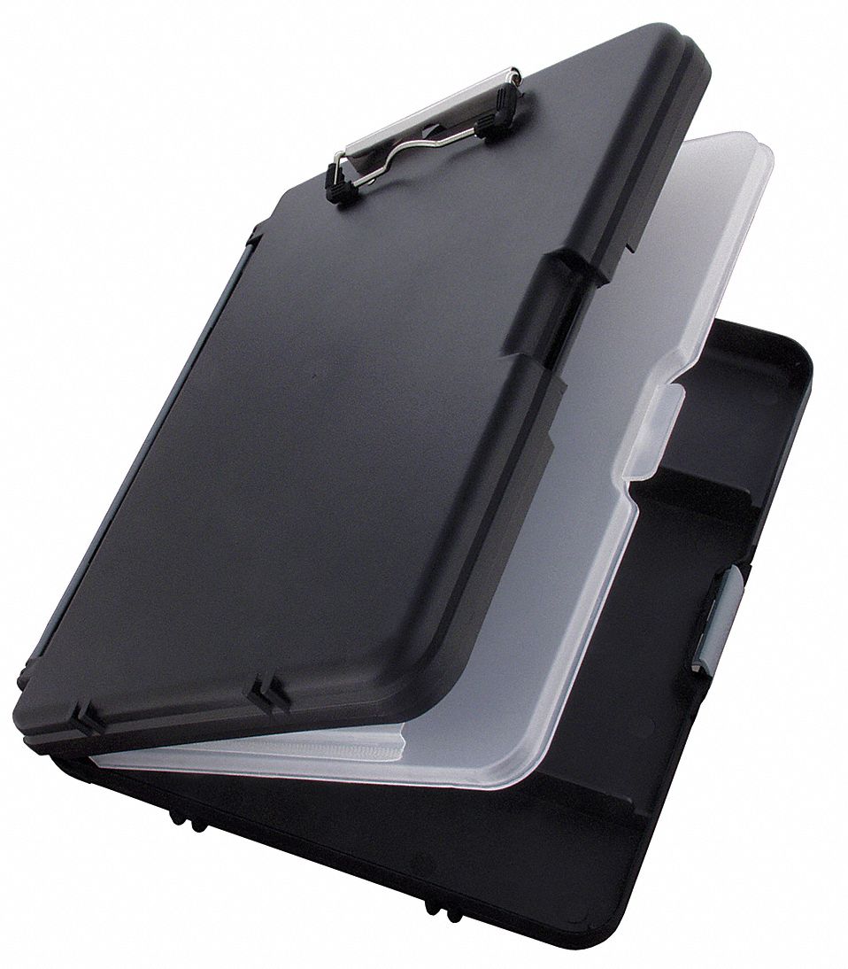 STORAGE CLIPBOARD,8-1/2" X 12",BLK/CH