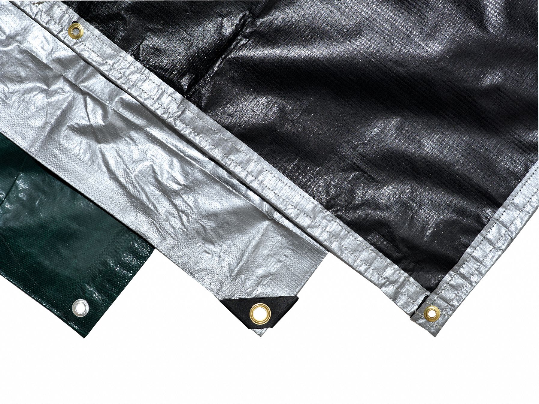 Tarp: 11.67 ft Lg, 9.75 ft Wd, Heavy Duty, 12 mil, Polyethylene, Black/Silver, Waterproof
