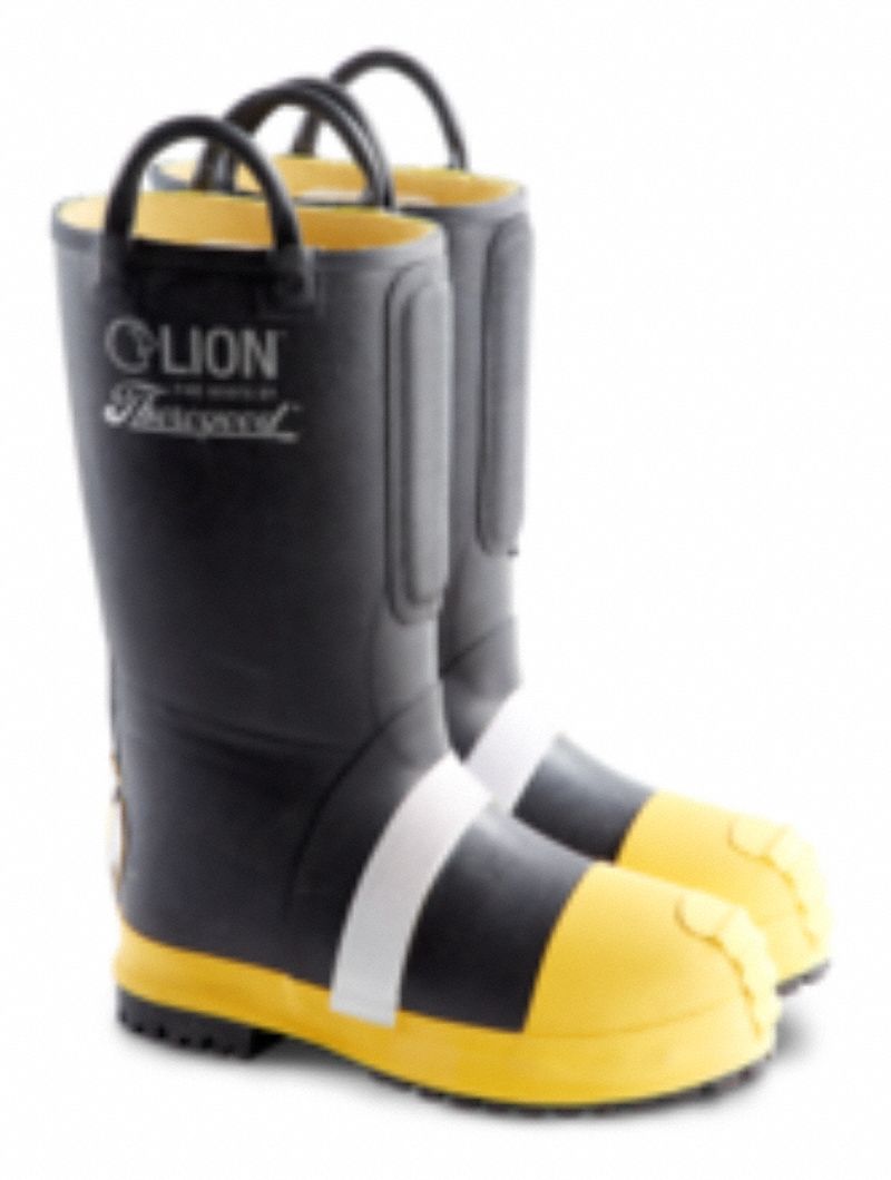 Insulated Firefighter Boots: Insulated, Steel, 11, M, 1 PR