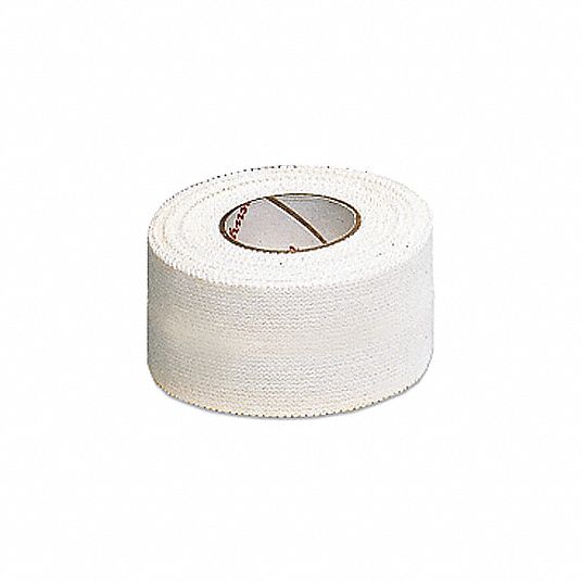 JOHNSON First Aid Tape, White, Waterproof No, Cotton, 1 in Width, 10 yd