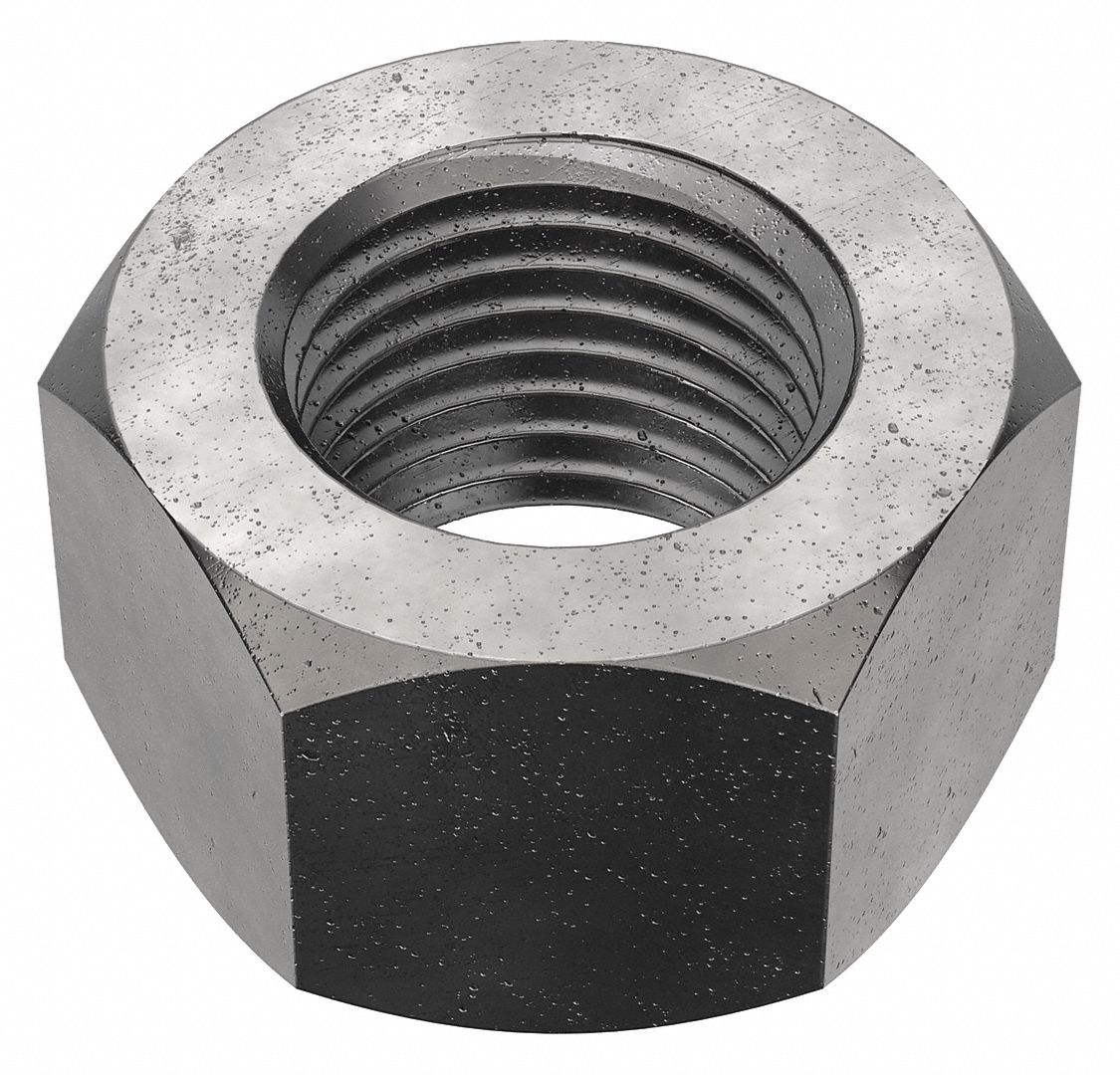 Hex Nut: Std Hex, 1/2"-20 Thread, 3/4 in Hex Wd, 7/16 in Hex Ht, Steel, Grade 2, Plain, Std, 50 PK