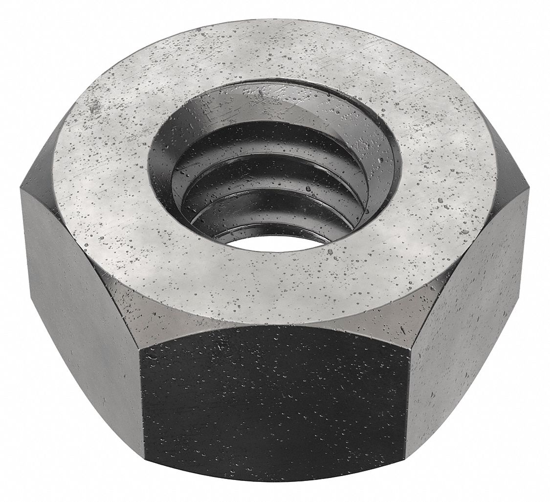 HEX NUT, ¼"-20 THREAD, 7/16 IN HEX W, 7/32 IN HEX H, STEEL, GRADE 5, PLAIN FINISH, 100 PK