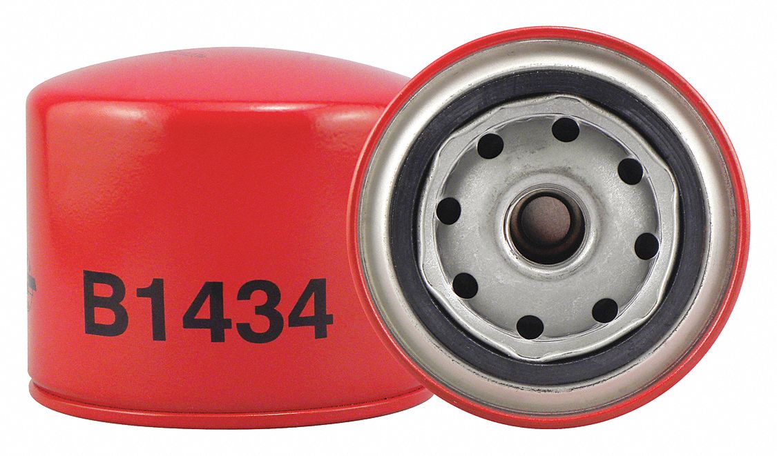 Oil Filter: B1434, LF3758, 3/4"-16 Thread Size, 3 1/4 in Overall Ht, Oil, Volvo