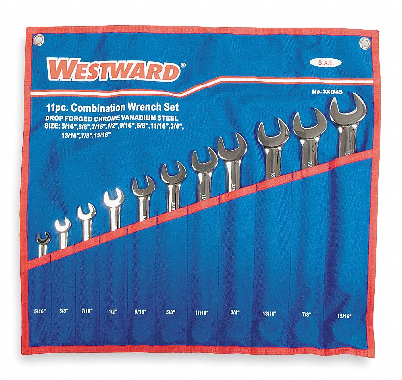 Combination Wrench Set, Full Polish Grainger