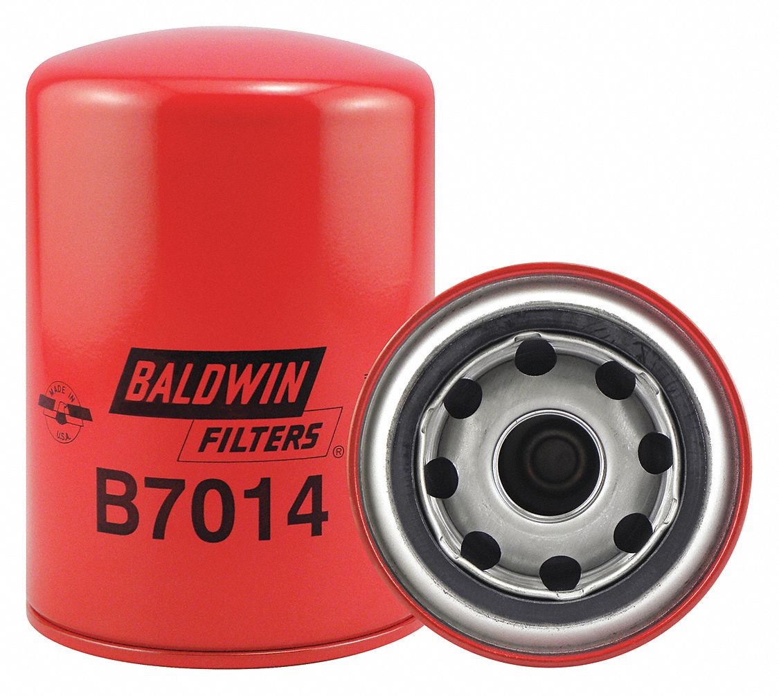 Oil Filter: B7014, 1"-16 Thread Size, 5 3/8 in Overall Ht, 3 11/16 in Outside Dia