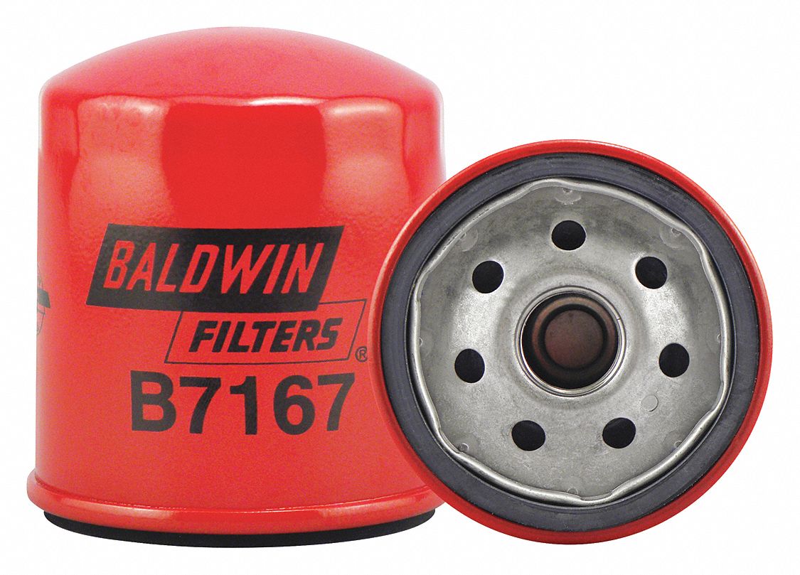 Oil Filter: B7167, M20-1.50 Thread Size, 3 1/2 in Overall Ht, 3 1/16 in Outside Dia