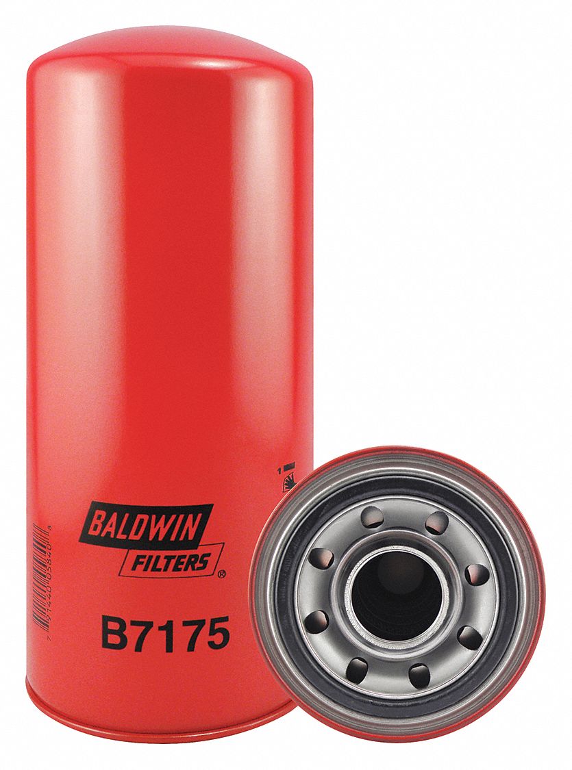 Oil Filter: B7175, LF3931, M45 x 1.50 Thread Size, 12 1/8 in Overall Ht, Oil