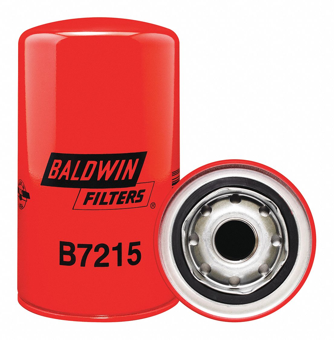Oil Filter: B7215, 1-12 Thread Size, 6 5/8 in Overall Ht, 3 11/16 in Outside Dia
