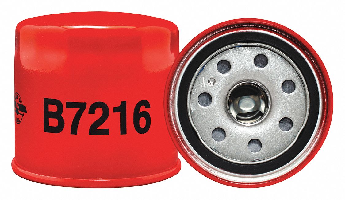 Oil Filter: B7216, M20-1.50 Thread Size, 2 7/8 in Overall Ht, 3 in Outside Dia, Oil