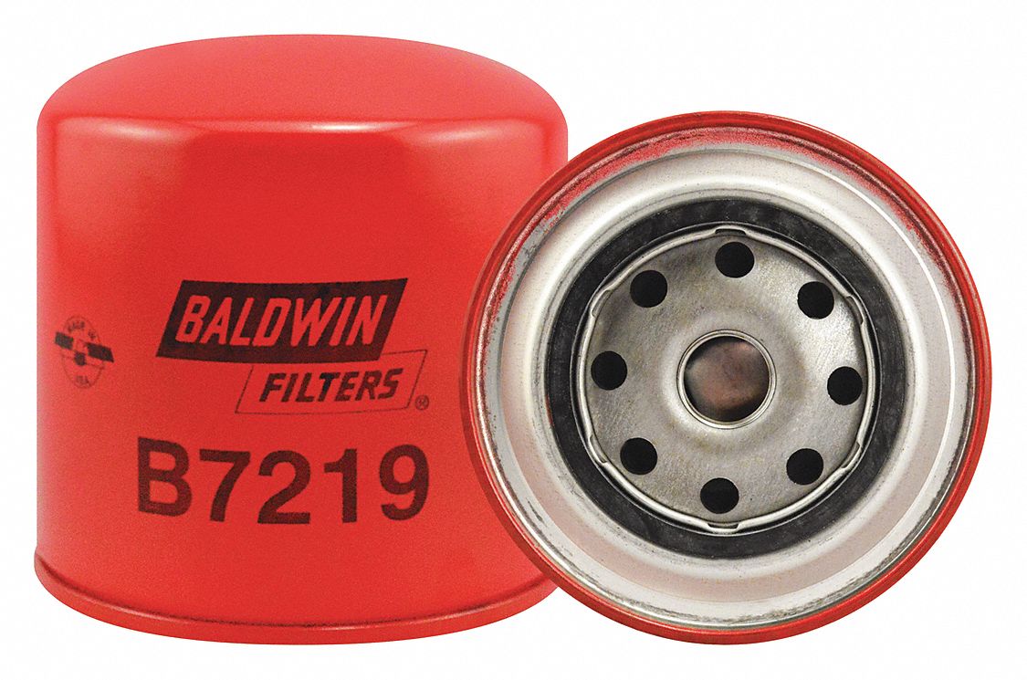Oil Filter: B7219, 3/4"-16 Thread Size, 4 3/8 in Overall Ht, 4 1/4 in Outside Dia