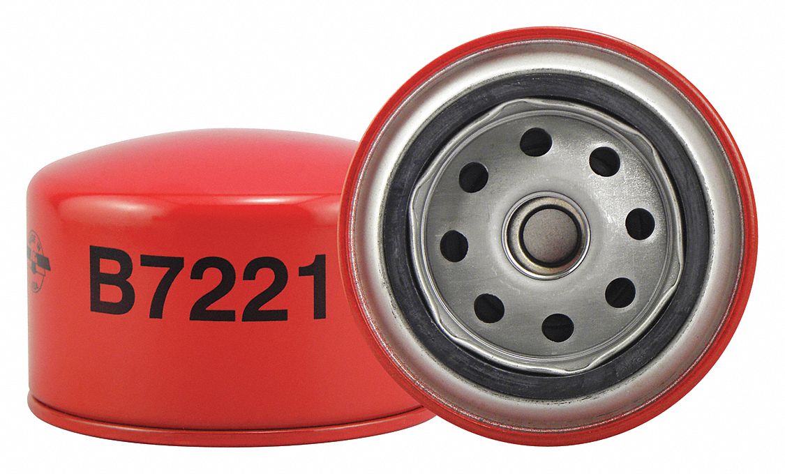 Oil Filter: B7221, 3/4"-16 Thread Size, 2 9/16 in Overall Ht, 3 11/16 in Outside Dia