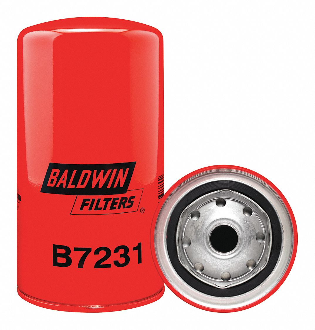 Oil Filter: B7231, 3/4"-16 Thread Size, 7 1/8 in Overall Ht, 3 11/16 in Outside Dia