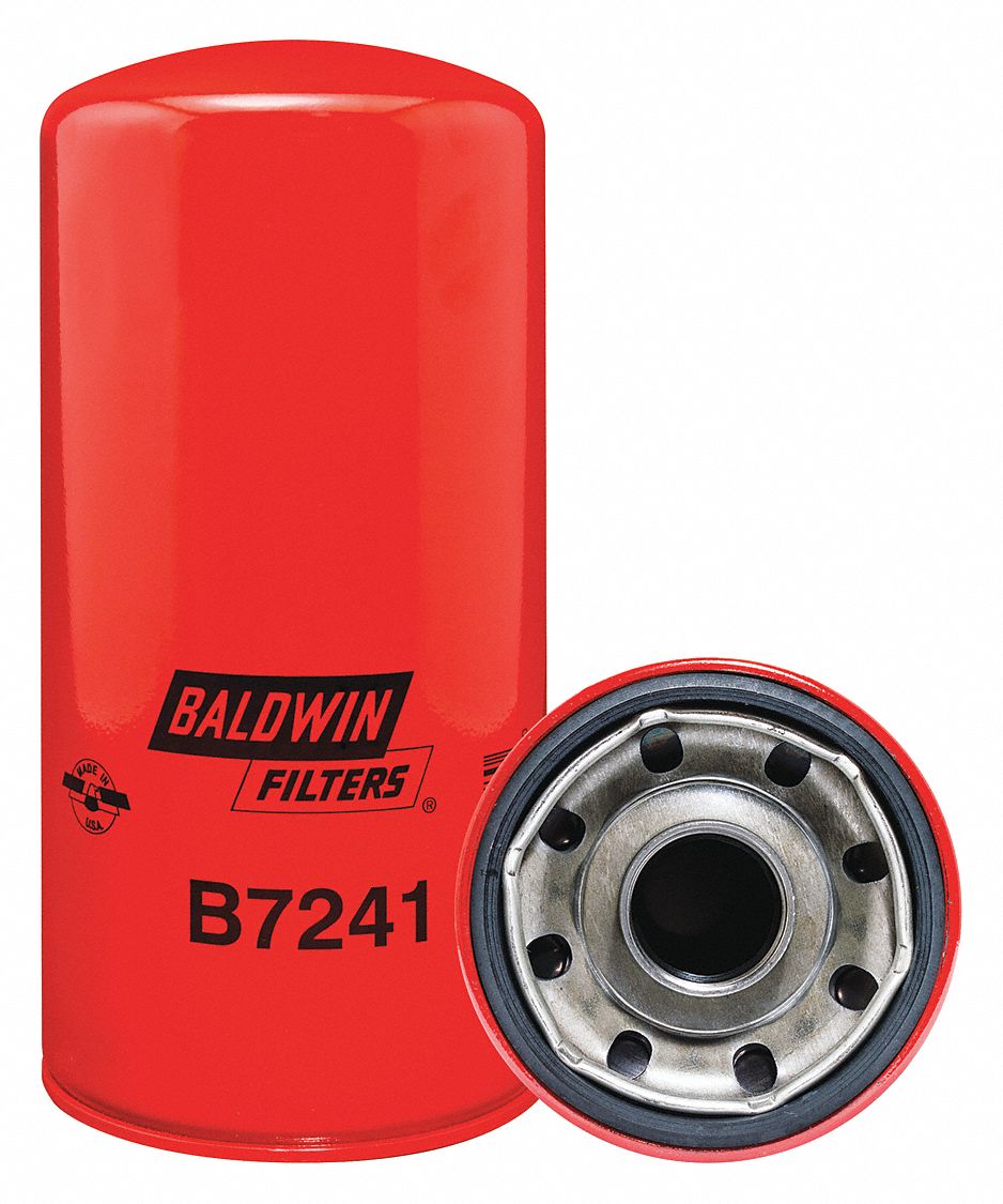 Oil Filter: B7241, LF3716, 1 1/2"-12 Thread Size, 9 15/16 in Overall Ht, Oil, Daewoo