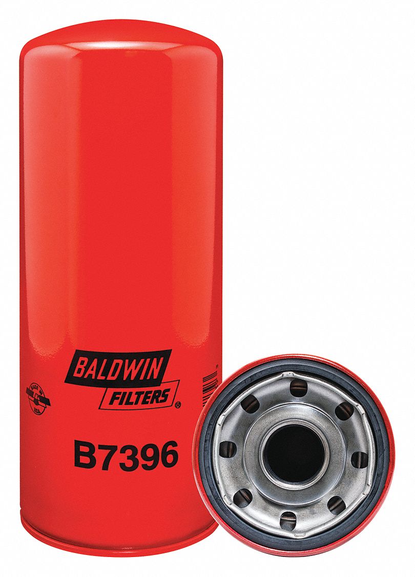 Oil Filter: B7396, LF3325, 1 1/2"-12 Thread Size, 11 5/16 in Overall Ht, Oil