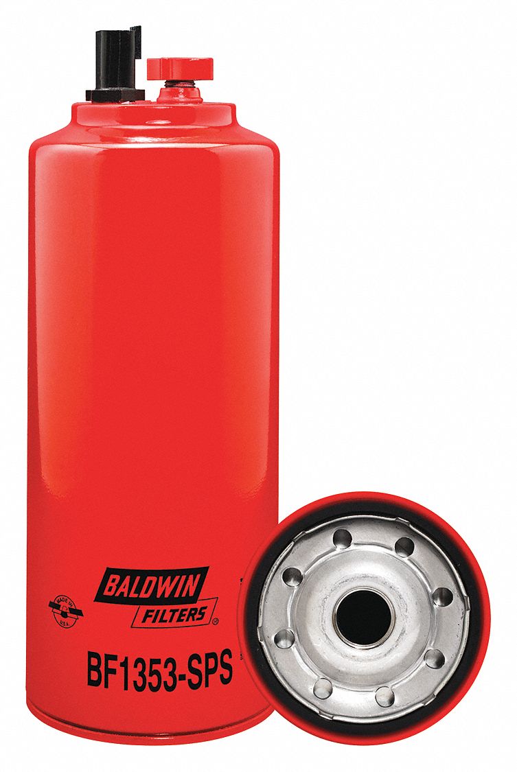 Fuel Filter: Spin-On, 4 1/4 in Outside Dia, 1-12 Thread Size, Cellulose, John Deere