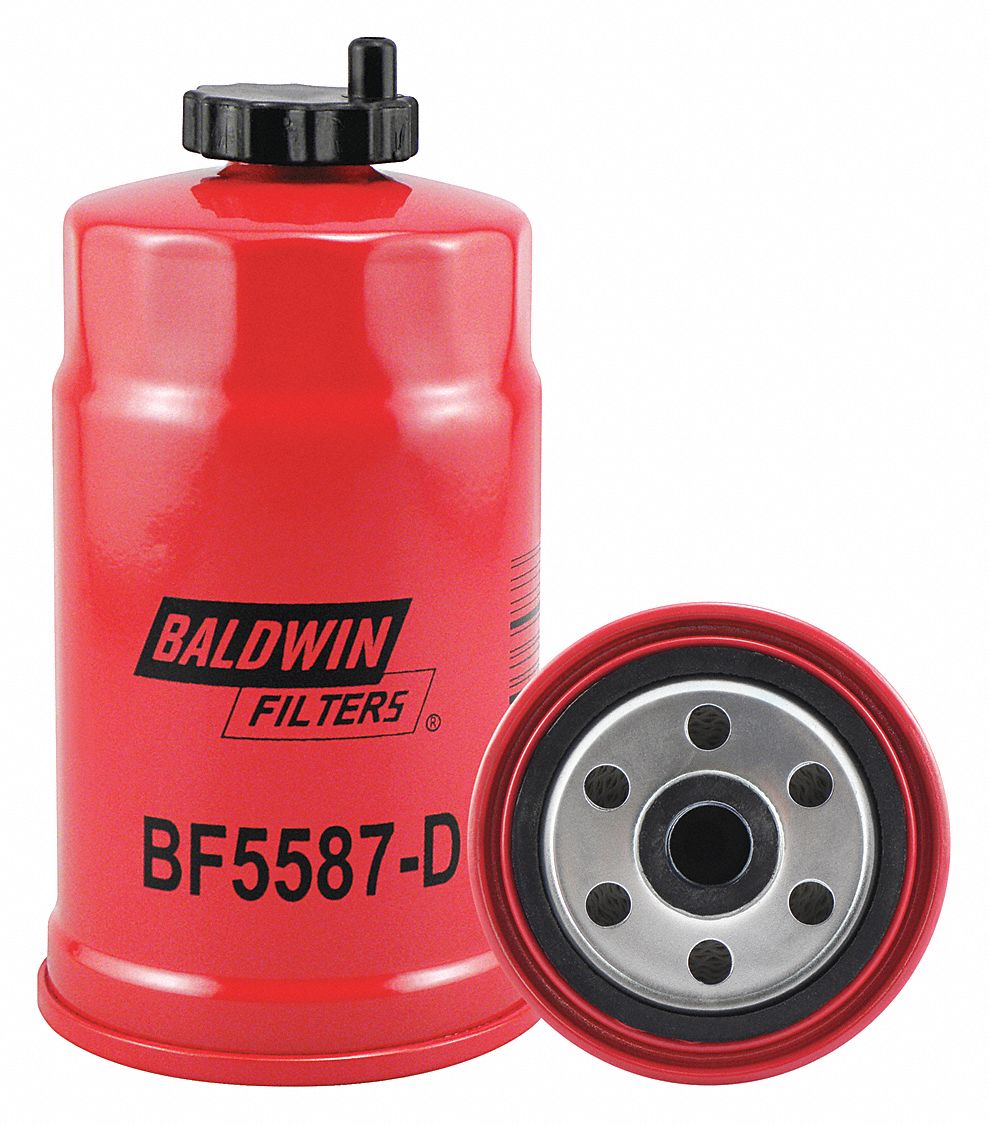 Fuel Filter: Spin-On, 3 7/16 in Outside Dia, M16-1.50 Thread Size, Cellulose