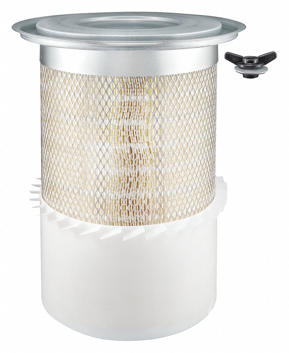 Automotive Air Filter: Round-Oval, Engine, Round, Axial Seal, 9 13/16 in Outside Dia