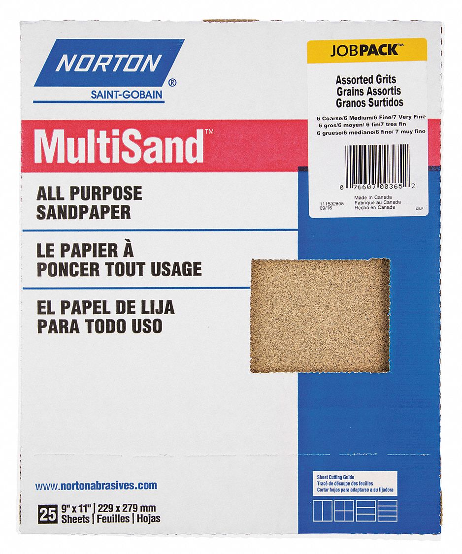 Norton - Sanding Sheet: 220 Grit, Aluminum Oxide - 70352208 - MSC