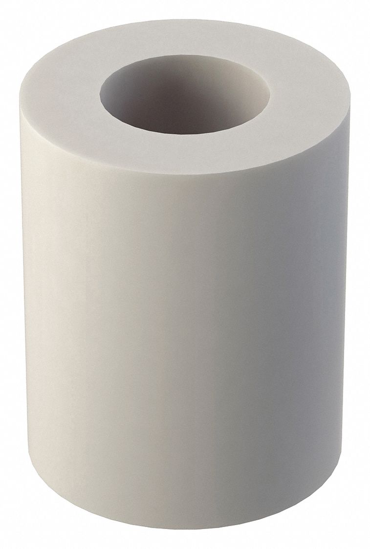 Spacer: For 1/4 in Screw Size, Nylon, Plain, 5/8 in Overall Lg, 0.257 in Inside Dia, 10 PK