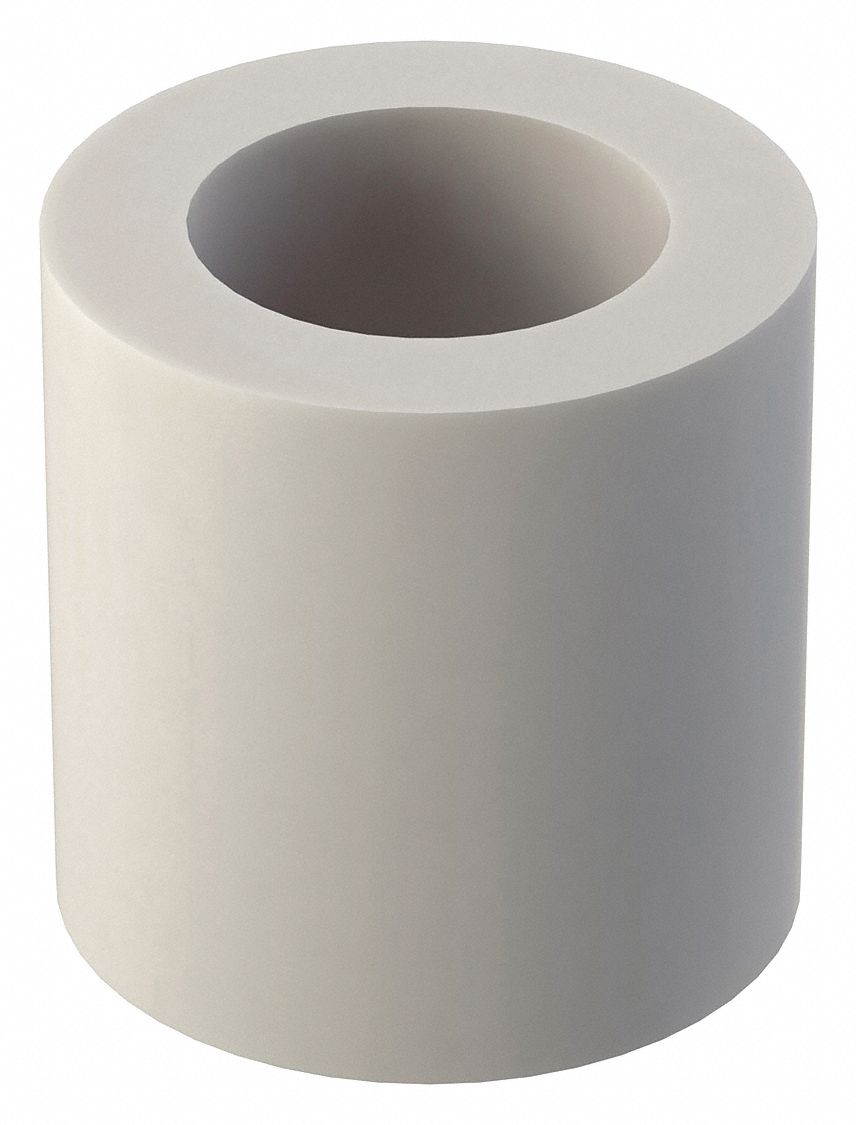 Spacer: For #10 Screw Size, Nylon, Plain, 5/16 in Overall Lg, 0.194 in Inside Dia, 10 PK